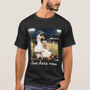 Camiseta Campo de beisebol Funny Goose Ballfield eu moro aq