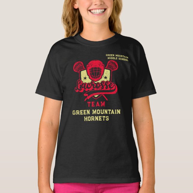 Camiseta Campo de Caixa Personalizado Lacrosse Team Número  (Frente)