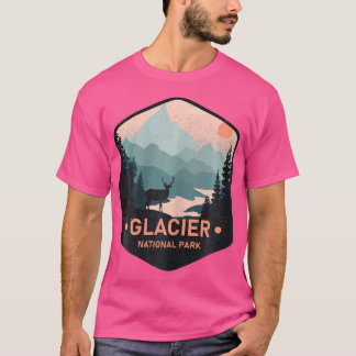 Camiseta Campo de caminhada de veados do Glacier National P