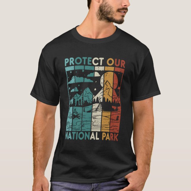 Camiseta Campo de caminhada protege nosso Parque Nacional (Frente)