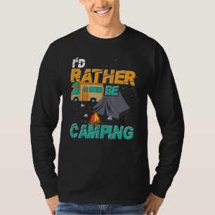 Camiseta Campo de Campanha de Campanha de Tent Campfire ao