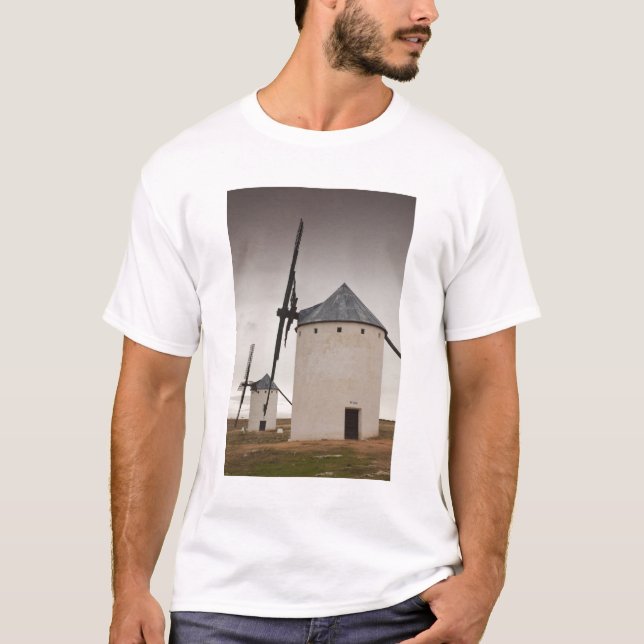 Camiseta Campo de Criptana, antigos moinhos de vento da Man (Frente)
