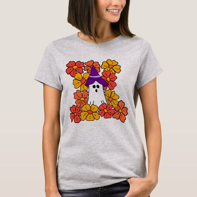 Camiseta Campo de Flor Fantasma do Fantasma do Bom Hallowee (Frente)