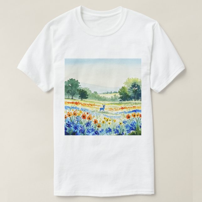 Camiseta Campo de flores (Frente do Design)
