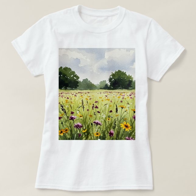 Camiseta Campo de flores (Frente do Design)