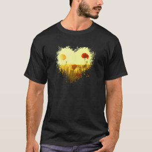 Camiseta Campo de flores lindo floresce no verão em cores v