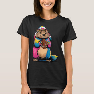 Camiseta Campo de Futebol Tie-dye Groundhog Feliz Dia do Gr