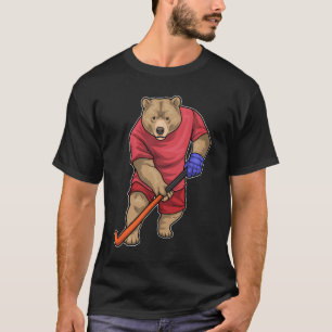 Camiseta Campo de hóquei do urso Stick de hóquei Esportes