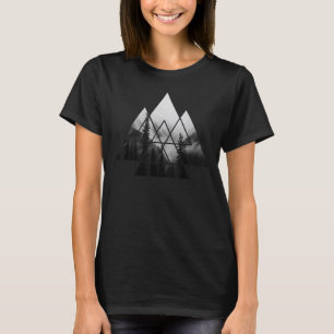 Camiseta Campo de Retro-Minimalismo das Árvores Naturais do
