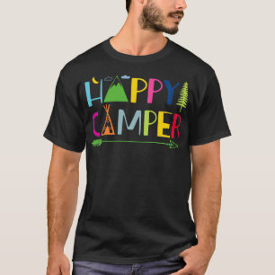Camiseta Campo de Seta Feliz de Verão Acampamento Presente