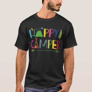 Camiseta Campo de Seta Feliz de Verão Acampamento Presente 