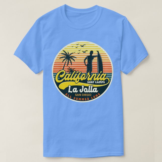 Camiseta Campo de Surf da Califórnia La Jolla (Frente do Design)