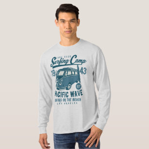 Camiseta Campo de surfe do Pacífico Ondas de homens em cami