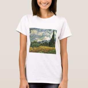 Camiseta Campo de trigo com ciprestes, Vincent Van Gogh