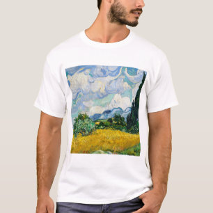Camiseta Campo de Trigo com Ciprestes Vincent Van Gogh.