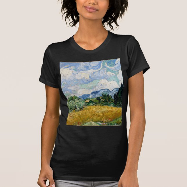 Camiseta Campo de trigo de Vincent van Gogh com arte dos (Frente)
