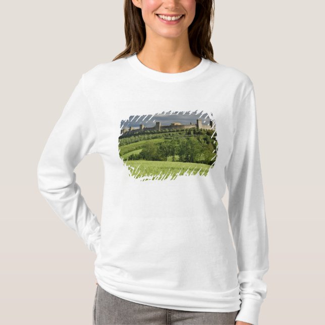 Camiseta Campo de trigo e Monteriggioni distante, em (Frente)