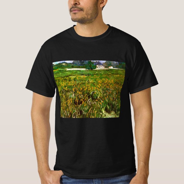 Camiseta Campo de Trigo em Auvers de Vincent van Gogh (Frente)