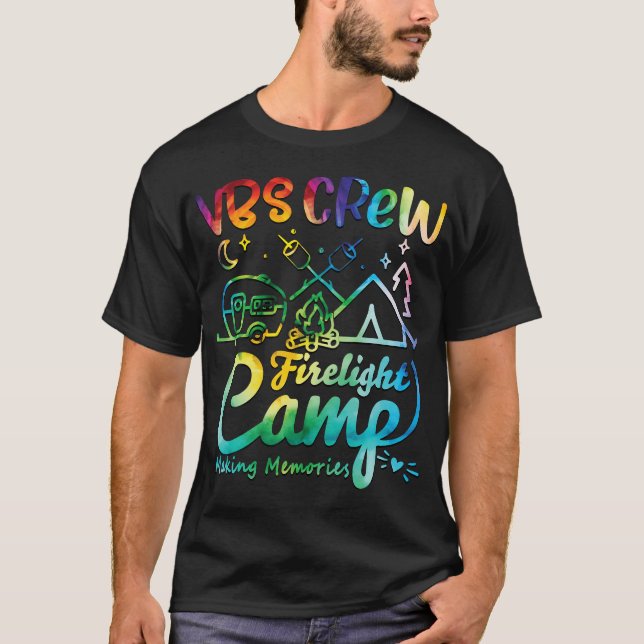Camiseta Campo de Vbs Crew Férias de Fogo Camp Acampamento  (Frente)