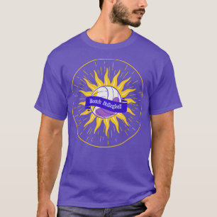 Camiseta Campo de verão de vôlei violeta amarela praia Sun