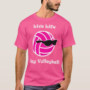 Camiseta Campo de Verão Rosa Quente Voleibol de Praia