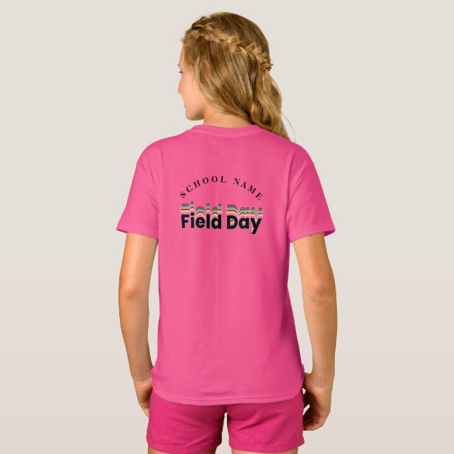 Camiseta Campo desportivo dia Vermelho verde amarelo azul E (Parte Traseira Completa)