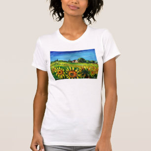 CAMISETA CAMPO E GIRASSÓIS EM TOSCÂNIA