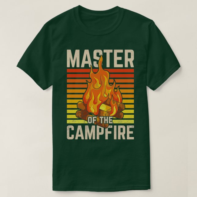 Camiseta Campo Exterior Camper Campfire Master Nature Camp  (Frente do Design)