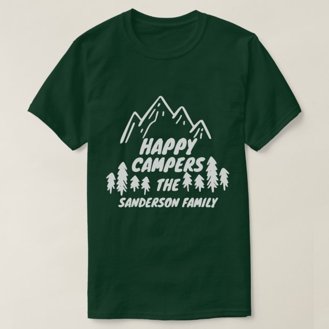 Camiseta Campo Feliz Nome Família Viagem de Campanha (Frente do Design)