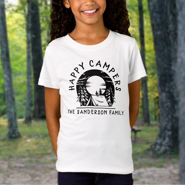 Camiseta Campo Feliz Nome Família Viagem de Campanha (Criador carregado)