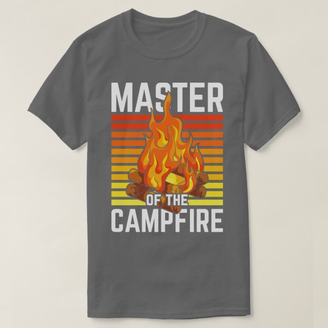 Camiseta Campo Mestre de Campfire ao ar livre acampamento F (Frente do Design)