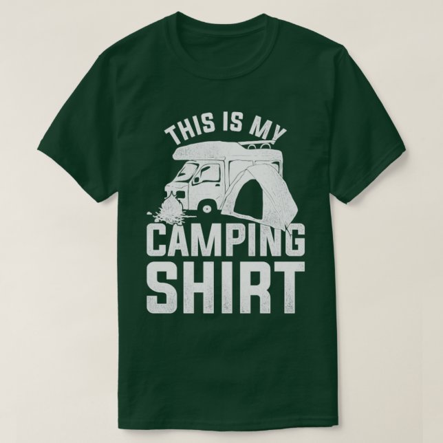 Camiseta Campo Natural de Campsite Camp Engraçado Acampamen (Frente do Design)