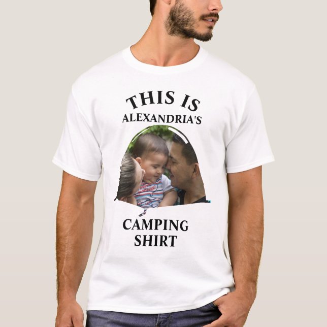 Camiseta Campo personalizado de foto feliz de tenda (Frente)