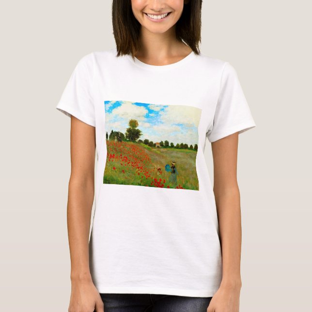 Camiseta Campo Poppy reforçado por Claude Monet (Frente)