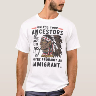Camiseta Campo Principal de Headdress Indiano Nativo Americ