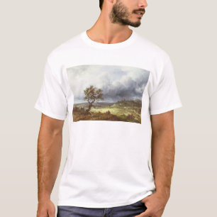 Camiseta Campo sob um céu tormentoso