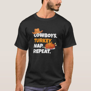 Camiseta Campo Sobre A Turquia Refeita Cowboys Engraçados T