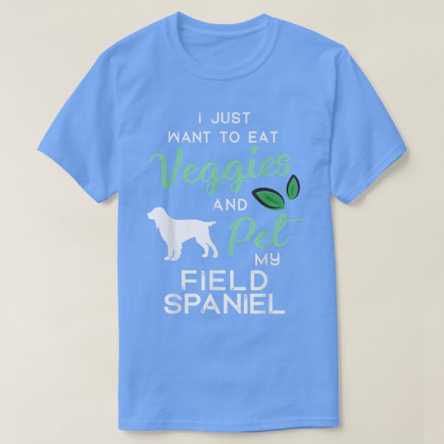 Camiseta Campo Spaniel Funny Vegan Dog Proprietário do Lago (Frente do Design)