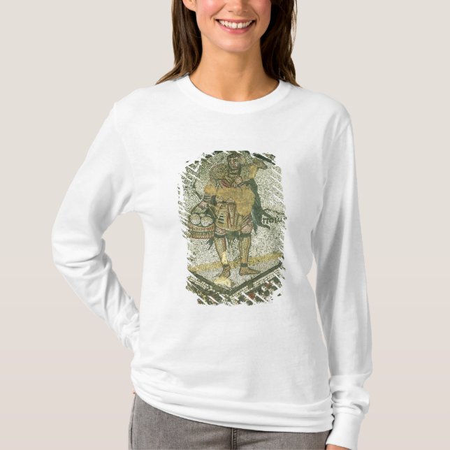 Camiseta Camponês que leva uma ovelha e uma cesta do queijo (Frente)