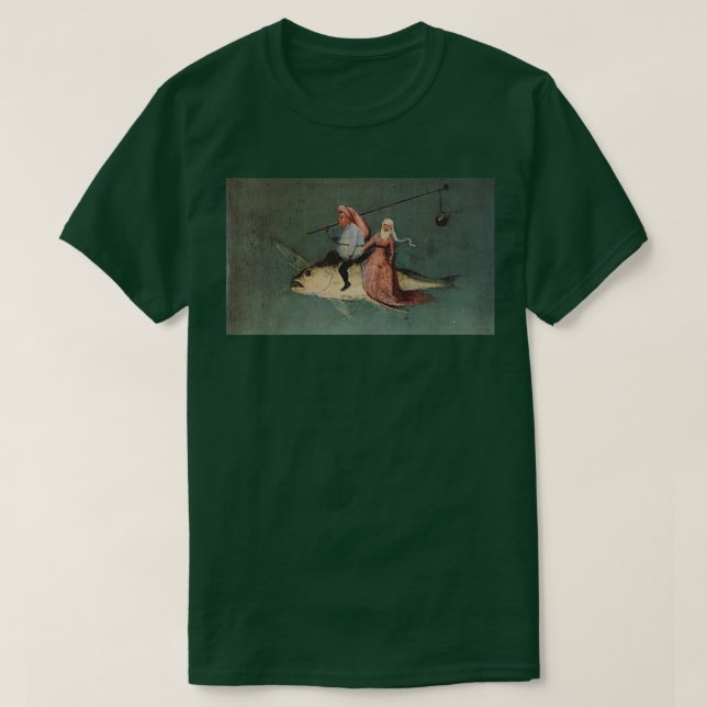 Camiseta Camponeses de pesca Hieronymus Bosch (Frente do Design)