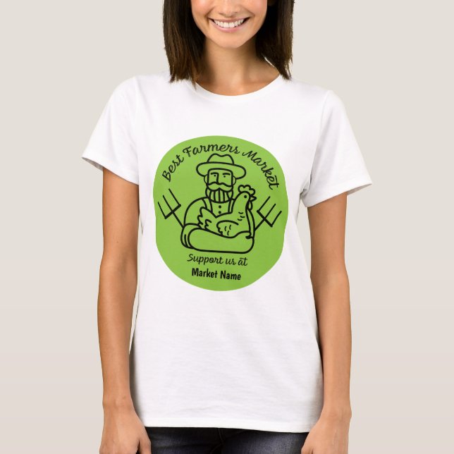 Camiseta Camponeses locais Mercado T-Shirt (Frente)