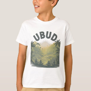 Camiseta Campos de Arroz da Selva de Ubud Li Meditação Yoga