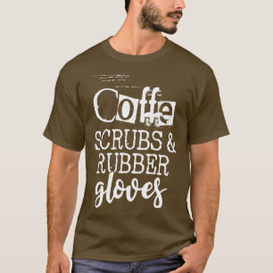 Camiseta Campos de café e luvas de borracha