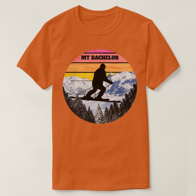 Camiseta Campos de Esqui do Solteiro Ski Mt Oregon América (Frente do Design)