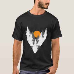 Camiseta Campos De Lua Cheios De Árvores De Montanha