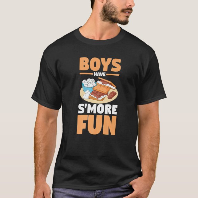 Camiseta Campos de Maçã-de-Maçã Camping Smore Boys Tem S'mo (Frente)
