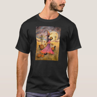 Camiseta Campos de Outubro Feitiçaria Gato Preto Arte de Ha