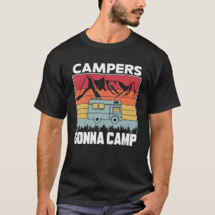 Camiseta Campos De Volta Para Autohome Campervan Retro Vint