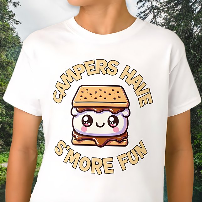 Camiseta Campos Divertidos Punny Kawaii (Campers Have S’more Fun Punny Kawaii T-Shirt)