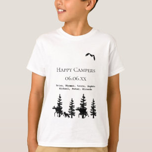 Camiseta Campos felizes da vida selvagem silhuetas ao ar li